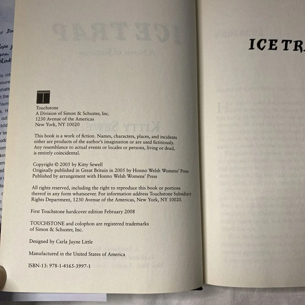 Ice Trap by Kitty Sewell Suspense Novel Thriller Mystery Hardcover‎ Book